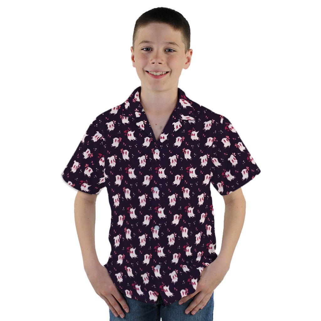Anxious Ghosts Red Youth Hawaiian Shirt - YM - -