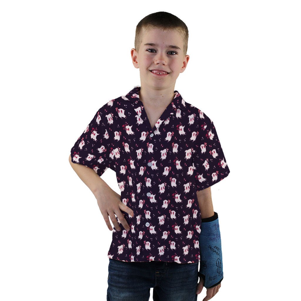 Anxious Ghosts Red Youth Hawaiian Shirt - YXS - -