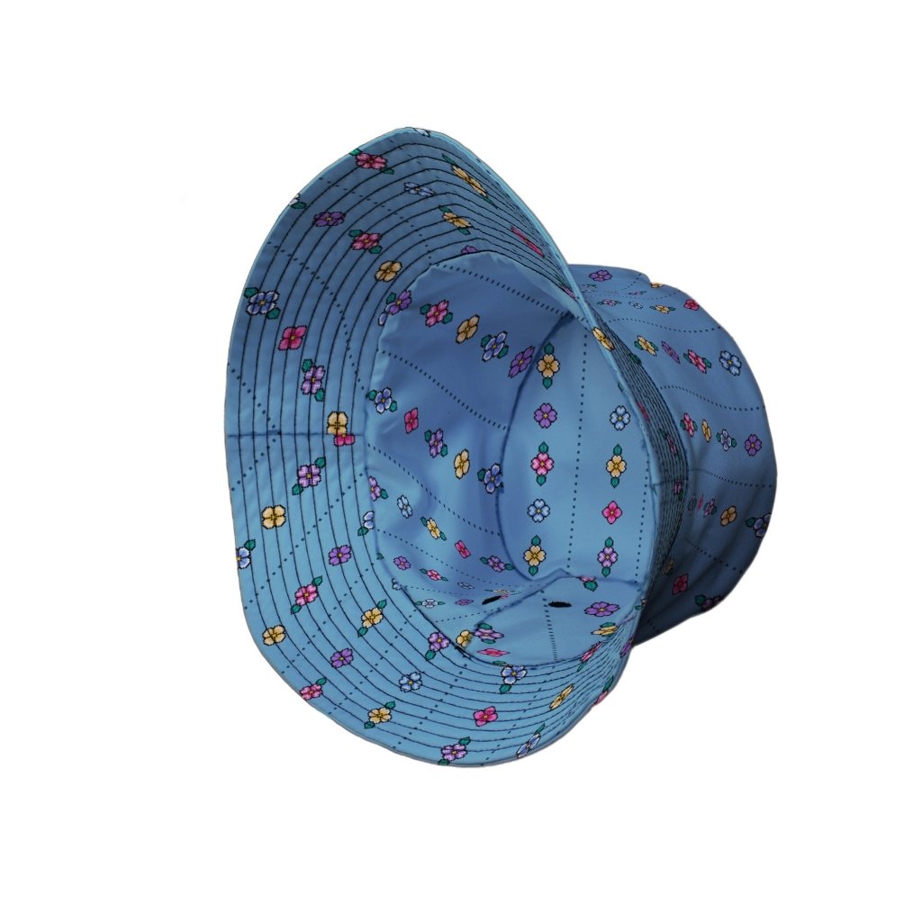 Arcade Pixel Flowers Bucket Hat - M - Black Stitching - -