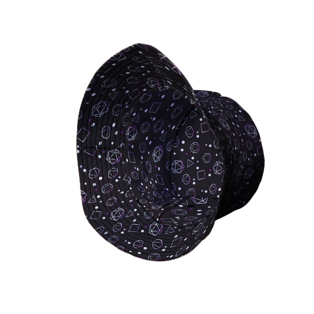 Asexual Pride Flag DND Dice Bucket Hat - M - Black Stitching - -