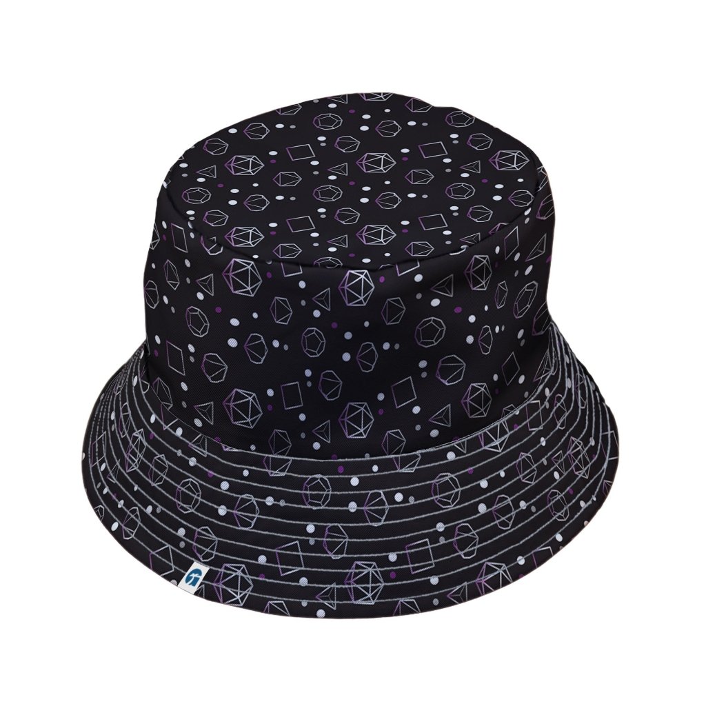 Asexual Pride Flag DND Dice Bucket Hat - M - Black Stitching - -