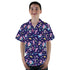 Astronaut Pixels Outer Space Purple Blue Youth Hawaiian Shirt - YL - -