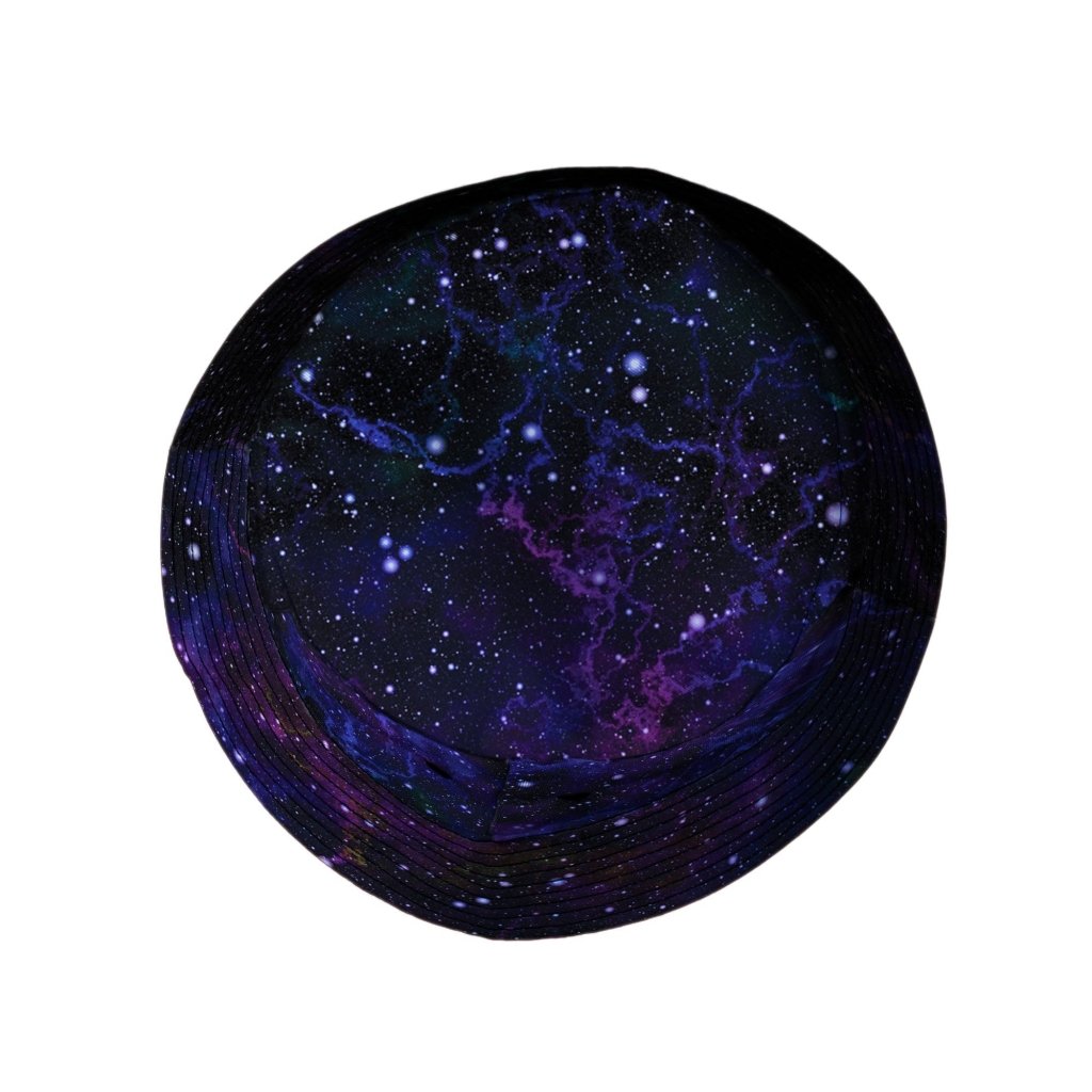 Beautiful Nebula Outer Space Bucket Hat - M - Black Stitching - -