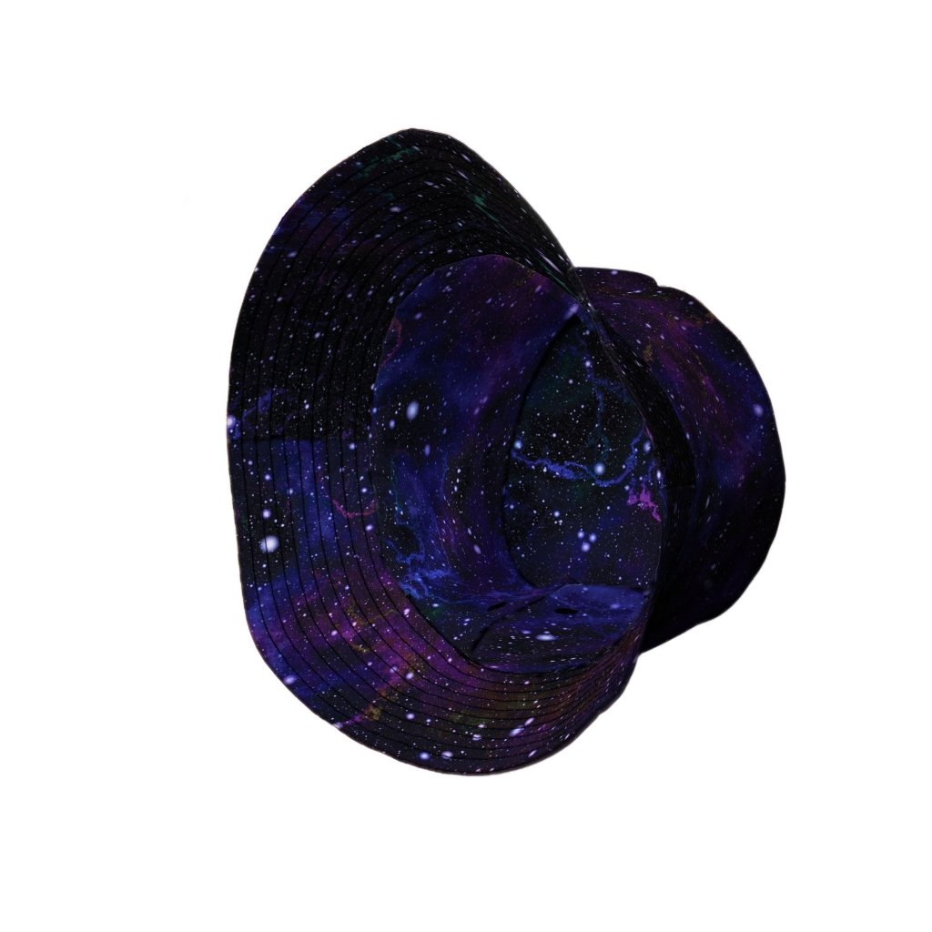 Beautiful Nebula Outer Space Bucket Hat - M - Black Stitching - -