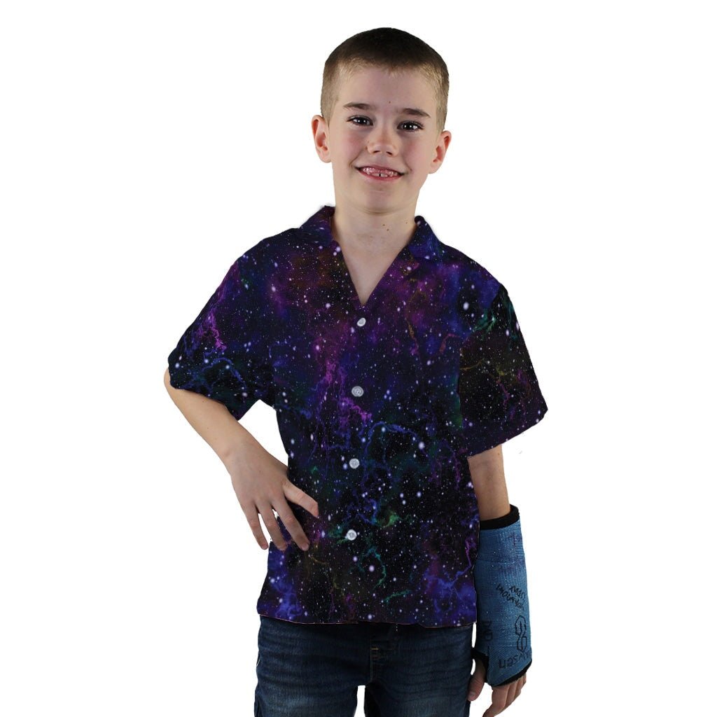 Beautiful Nebula Outer Space Youth Hawaiian Shirt - YXS - -