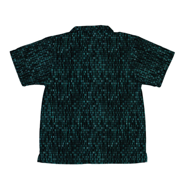 Binary Computers and 0s Teal Black Youth Hawaiian Shirt - YXS - -
