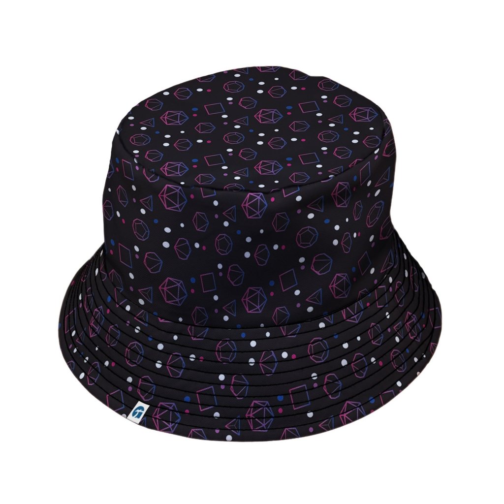 Bisexual Pride Flag DND Dice Bucket Hat - M - Grey Stitching - -