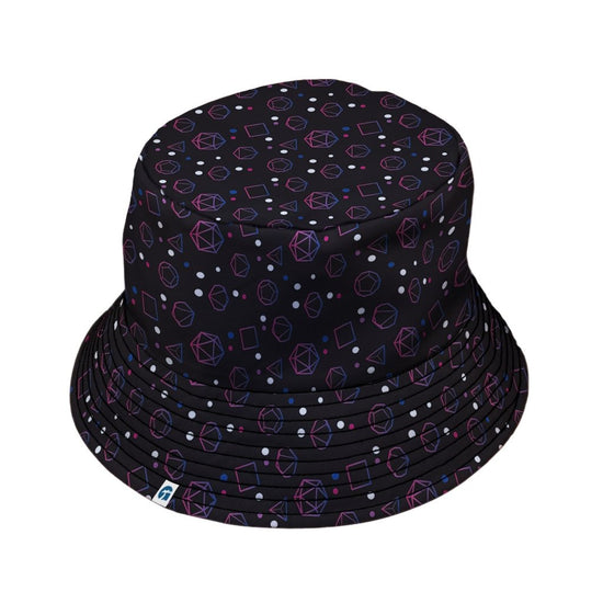 Bisexual Pride Flag DND Dice Bucket Hat - M - Grey Stitching - -