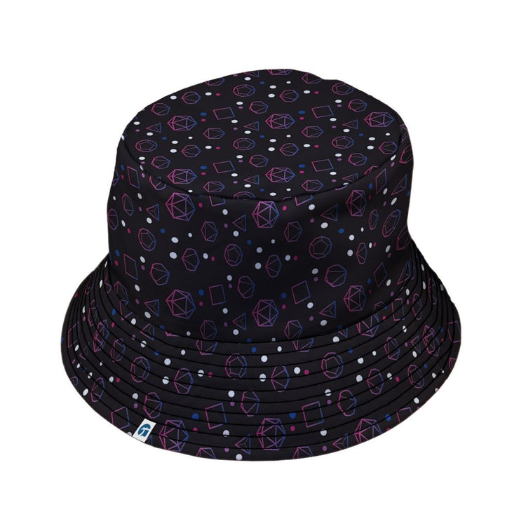 Bisexual Pride Flag DND Dice Bucket Hat - M - Grey Stitching - -