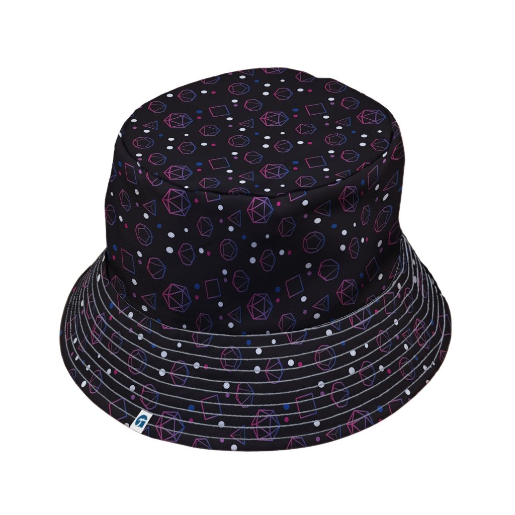 Bisexual Pride Flag DND Dice Bucket Hat - M - Black Stitching - -