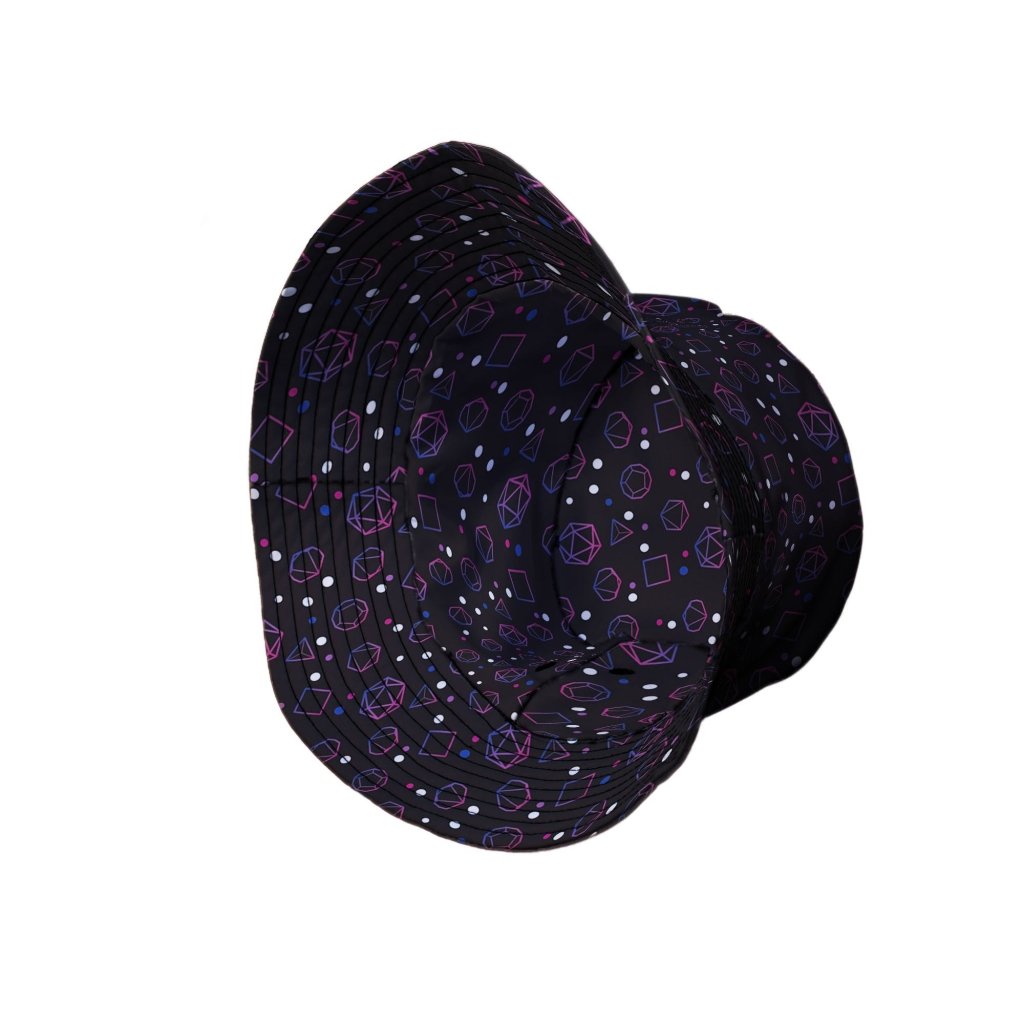 Bisexual Pride Flag DND Dice Bucket Hat - M - Black Stitching - -
