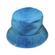 Blue Computer Circuit Board Bucket Hat - M - Grey Stitching - -