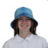 Blue Computer Circuit Board Bucket Hat - M - Grey Stitching - -
