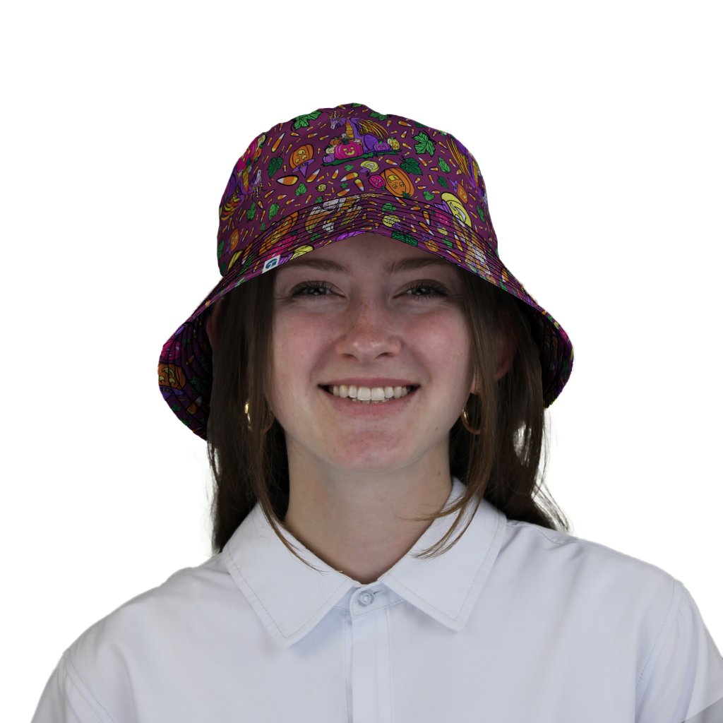 Candy Corn Dragon Bucket Hat - M - Grey Stitching - -
