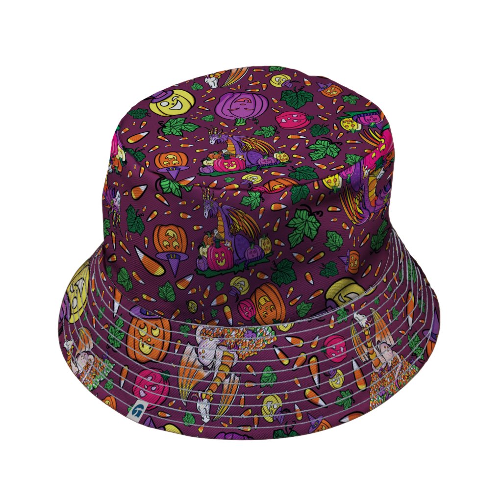 Candy Corn Dragon Bucket Hat - M - Grey Stitching - -