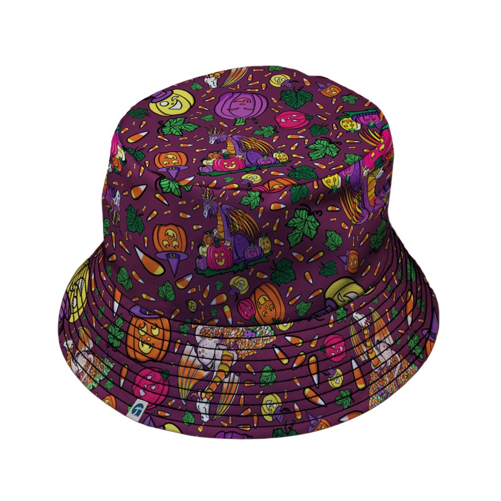 Candy Corn Dragon Bucket Hat - M - Black Stitching - -