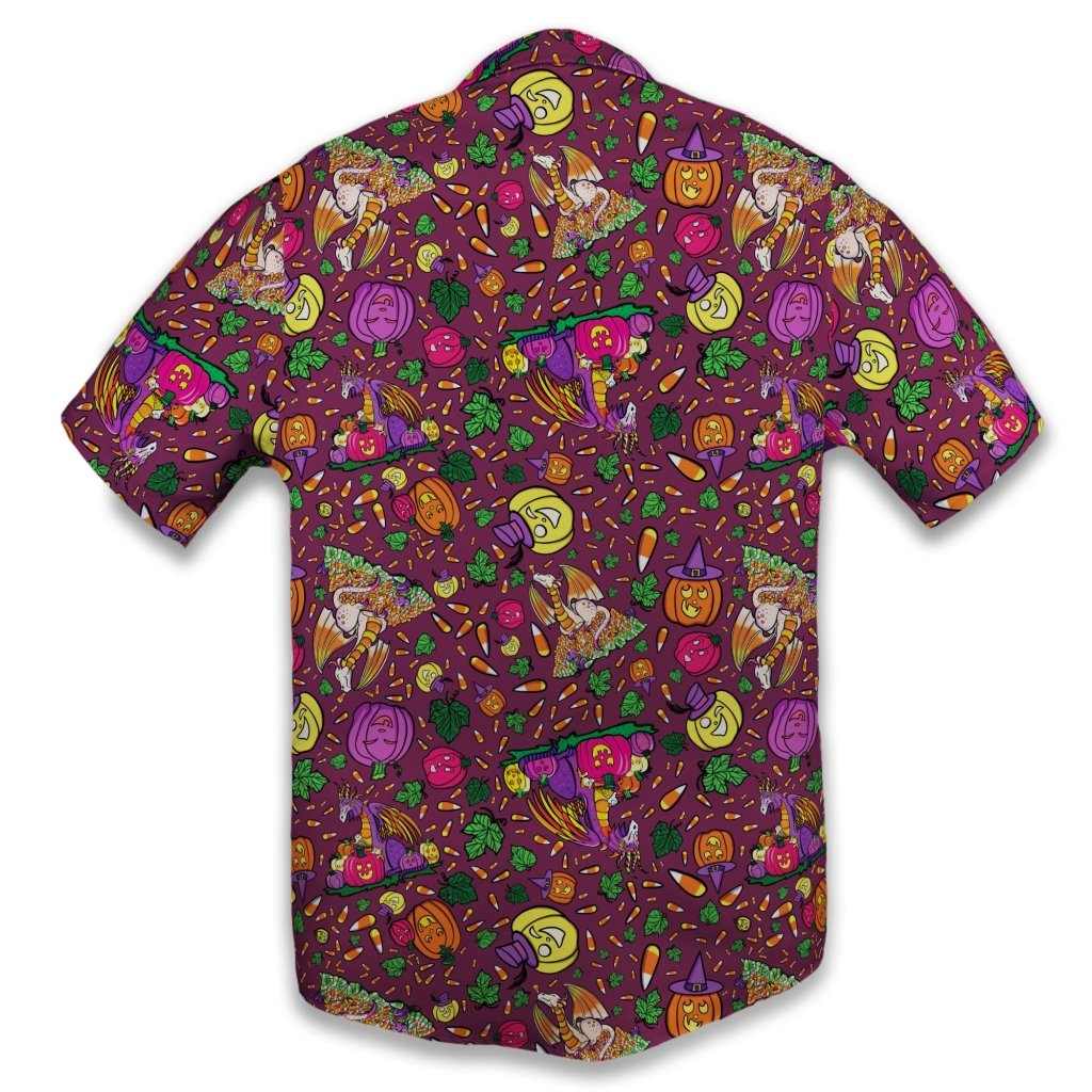 Candy Corn Dragons Button Up Shirt - S - Hawaiian Shirt - No Pocket -