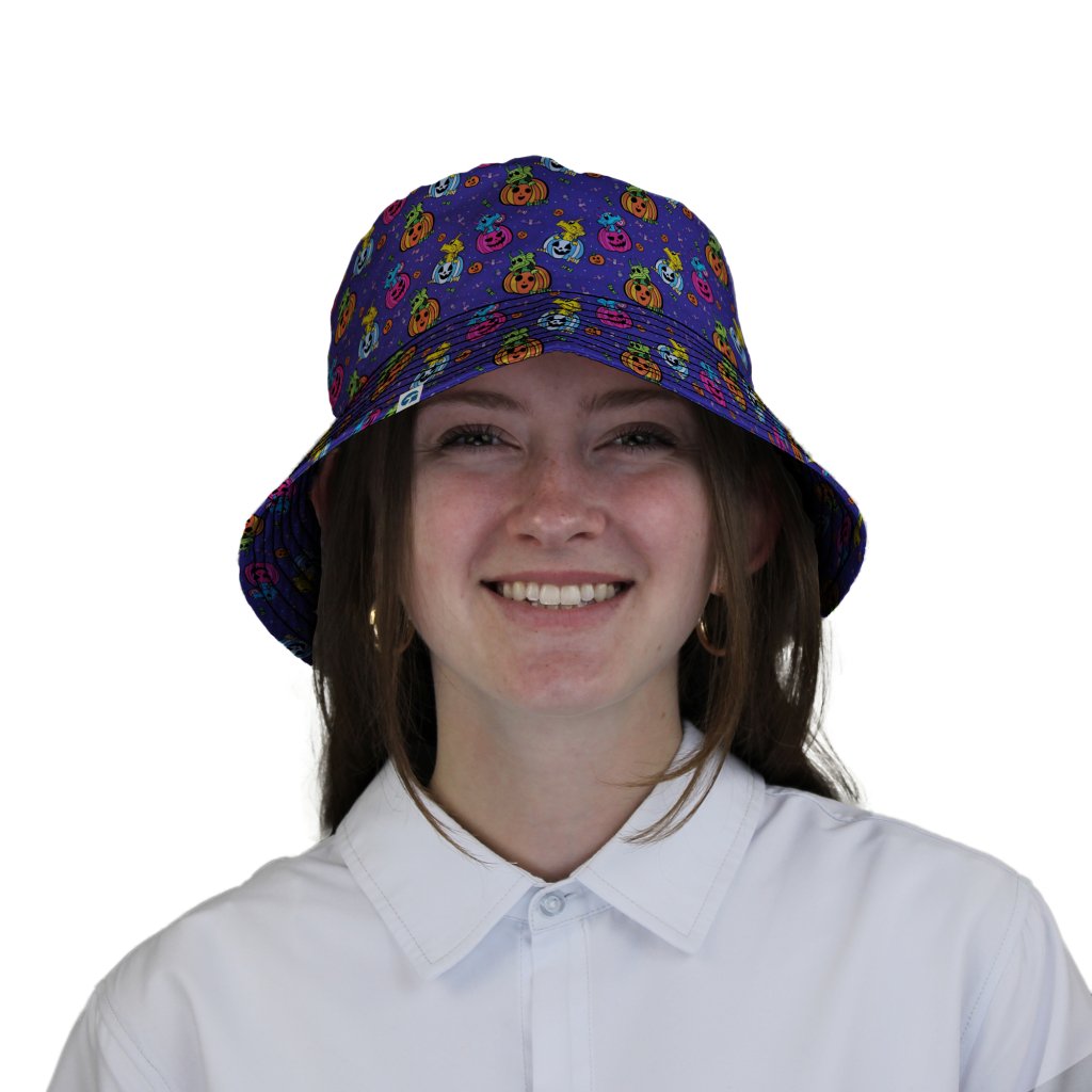Candy Pumpkin Dragons Bucket Hat - M - Grey Stitching - -