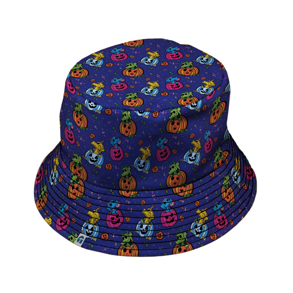 Candy Pumpkin Dragons Bucket Hat - M - Black Stitching - -