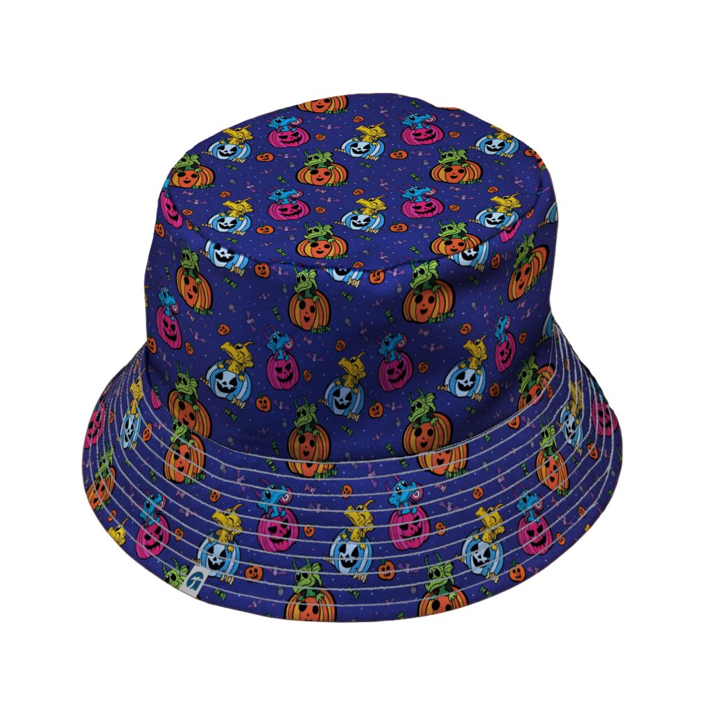 Candy Pumpkin Dragons Bucket Hat - M - Grey Stitching - -