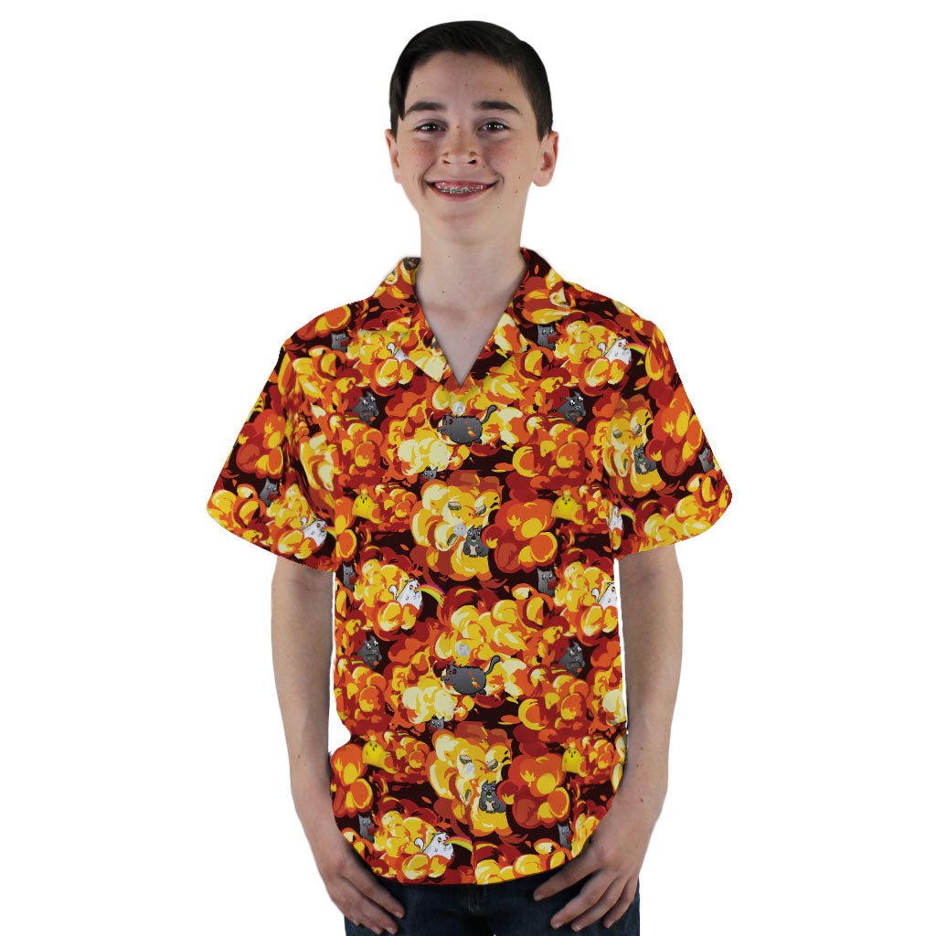 Chaotic Exploding Kittens Youth Hawaiian Shirt - YL - -