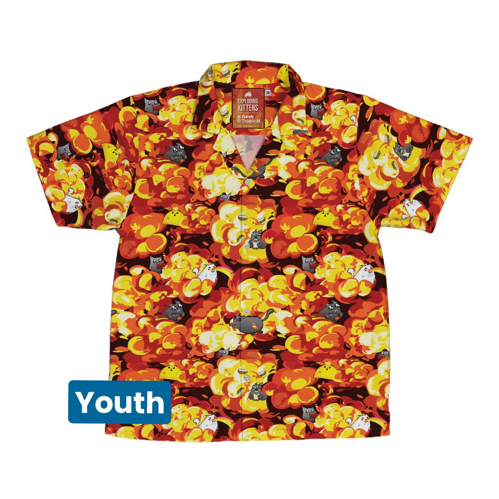 Chaotic Exploding Kittens Youth Hawaiian Shirt - YXS - -