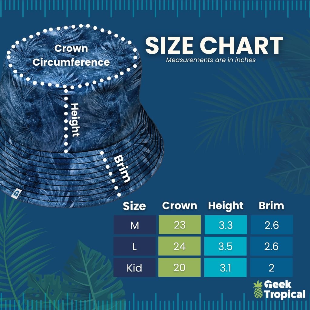 Colorful Dinosaur Silhouettes Navy Bucket Hat - M - Black Stitching - -