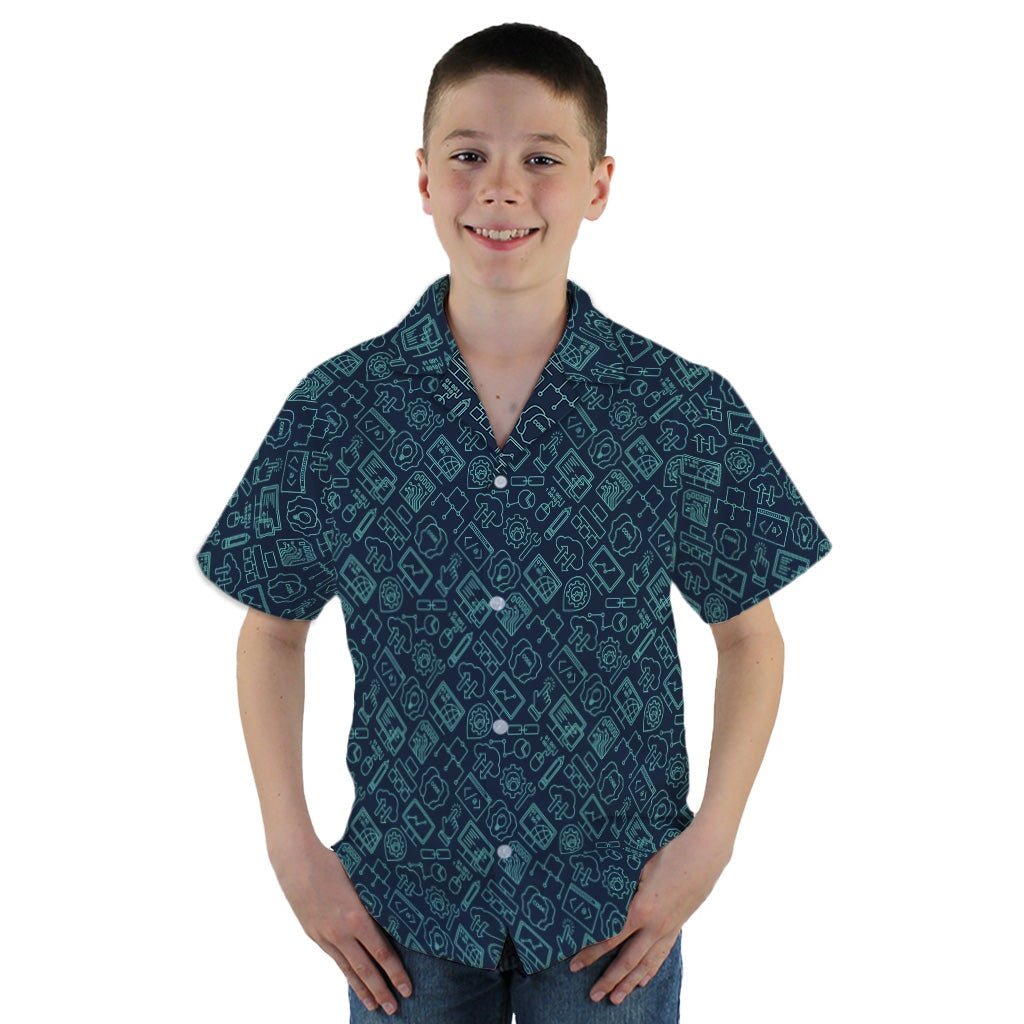 Computer Internet Technology Youth Hawaiian Shirt - YM - -