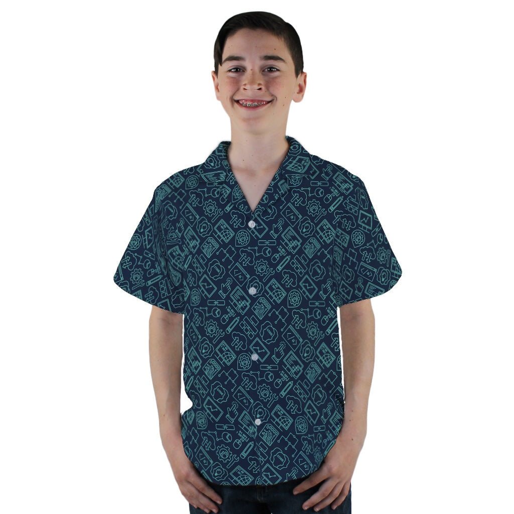 Computer Internet Technology Youth Hawaiian Shirt - YL - -