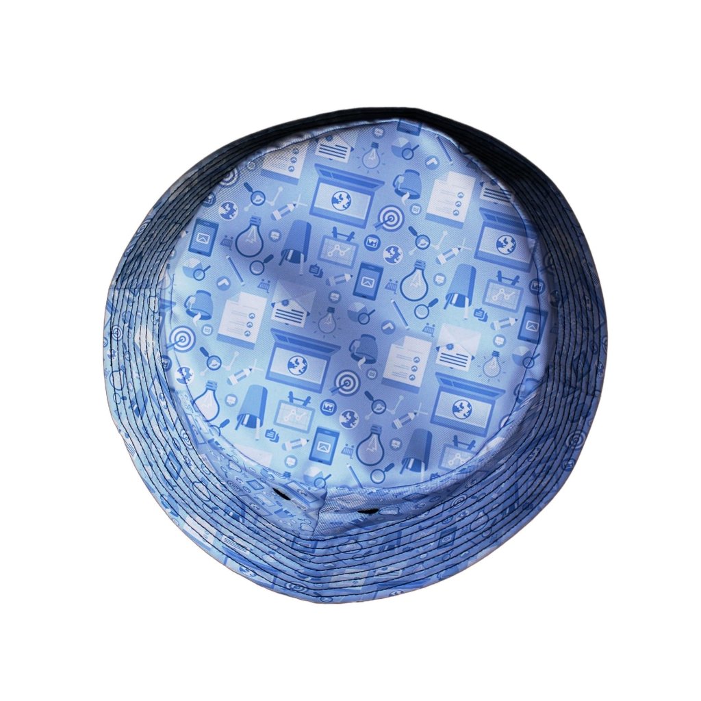 Computer Programmer Life Silver Blue Bucket Hat - M - Grey Stitching - -