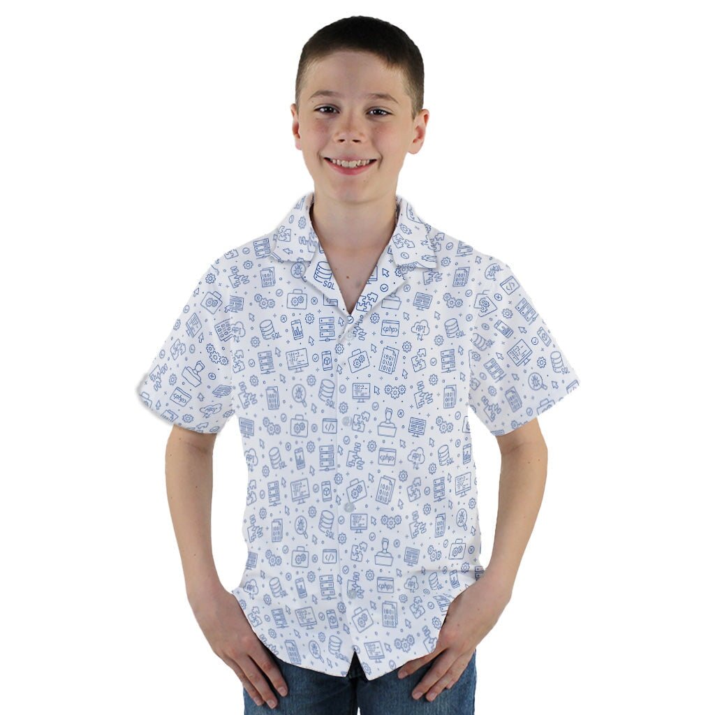 Computer Software Engineer White Youth Hawaiian Shirt - YM - -