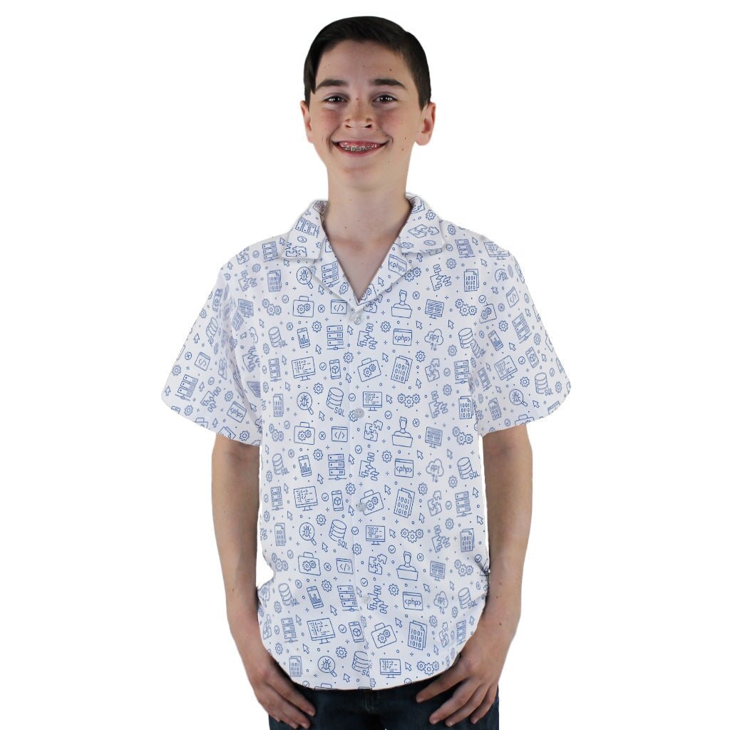 Computer Software Engineer White Youth Hawaiian Shirt - YL - -