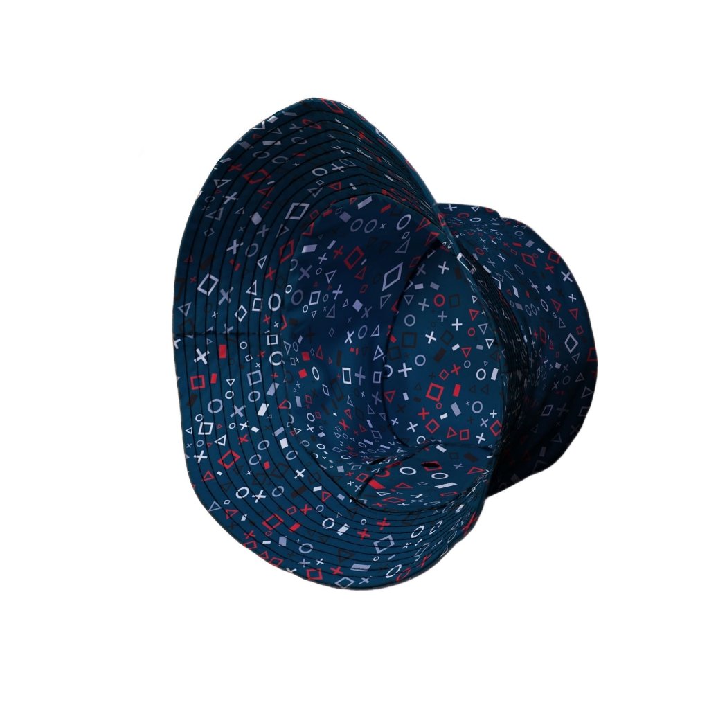 Controller Gamepad Icons Teal Video Game Bucket Hat - M - Black Stitching - -