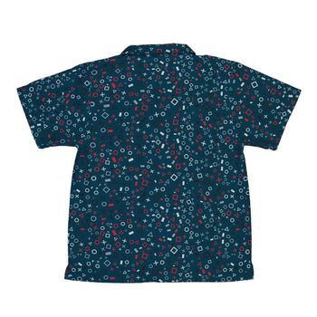 Controller Gamepad Icons Teal Video Game Youth Hawaiian Shirt - YXS - -