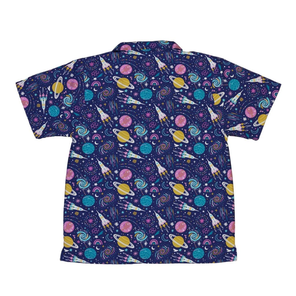 Cosmic Cute Outer Space Youth Hawaiian Shirt - YXS - -