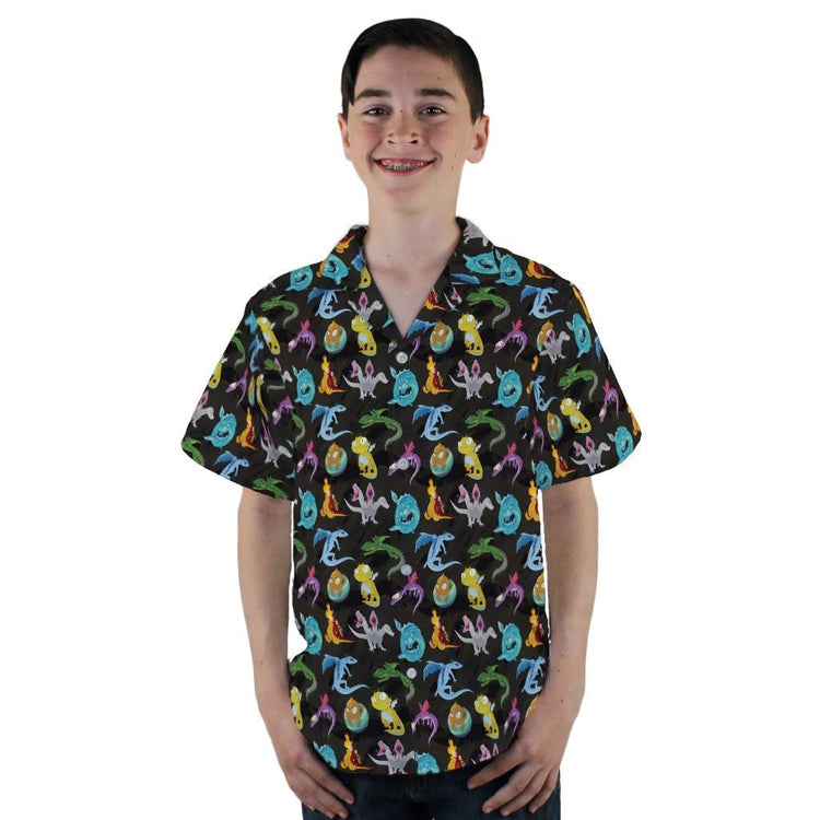 Cute Baby Dragons Youth Hawaiian Shirt - YL - -