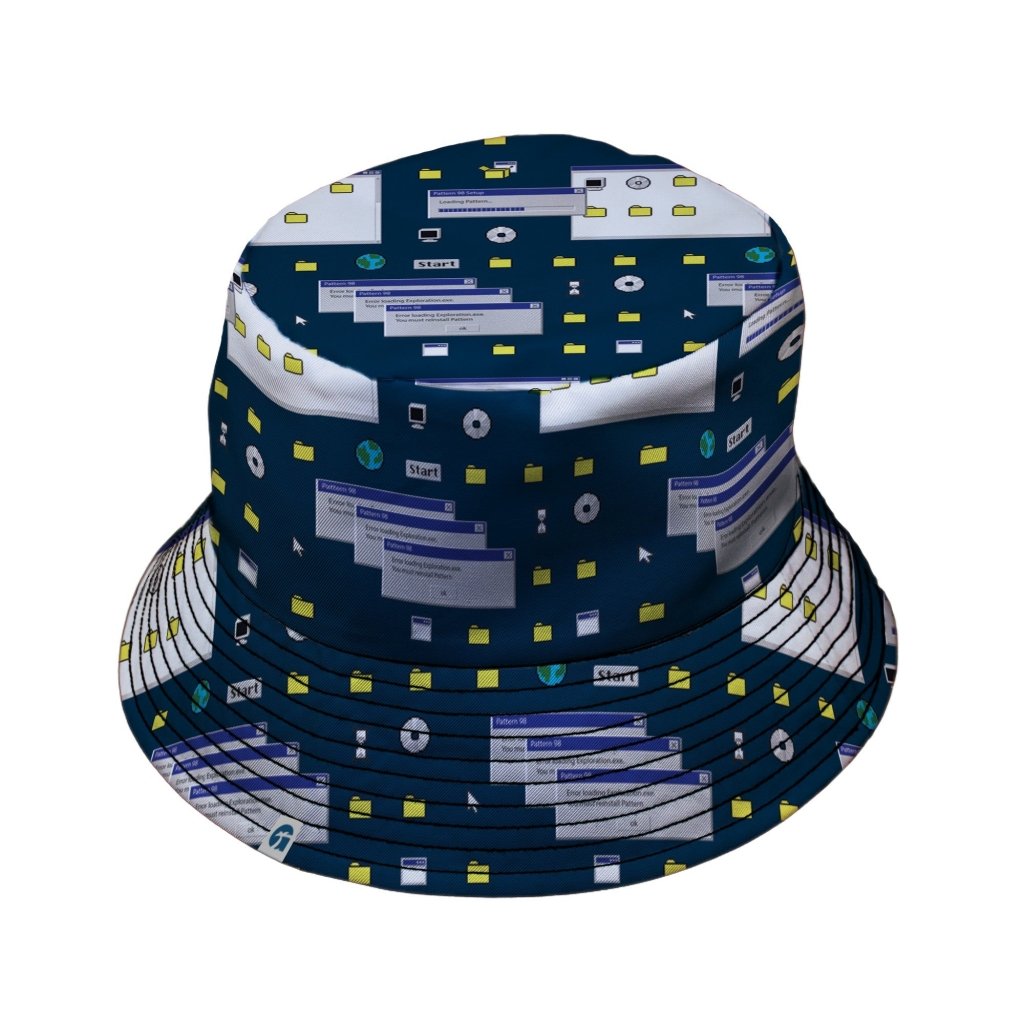 Dark Pattern98 Bucket Hat - M - Black Stitching - -