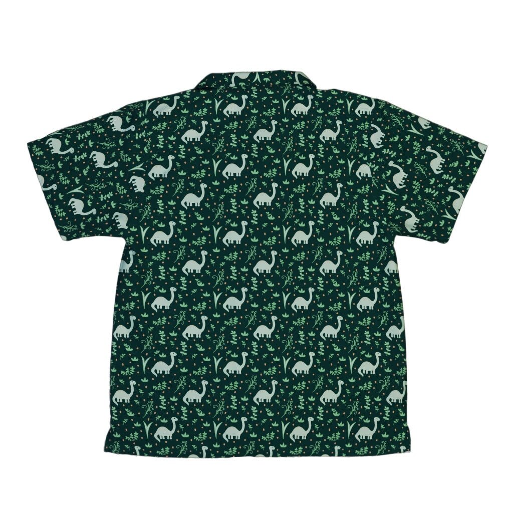 Dino Green Tropics Green Dinosaur Youth Hawaiian Shirt - YXS - -