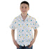 Dinosaur Footprint Tracks White Youth Hawaiian Shirt - YM - -