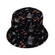 Dinosaur Galaxy Pizza Ships Bucket Hat - M - Black Stitching - -