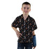 Dinosaur Galaxy Pizza Ships Youth Hawaiian Shirt - YXS - -