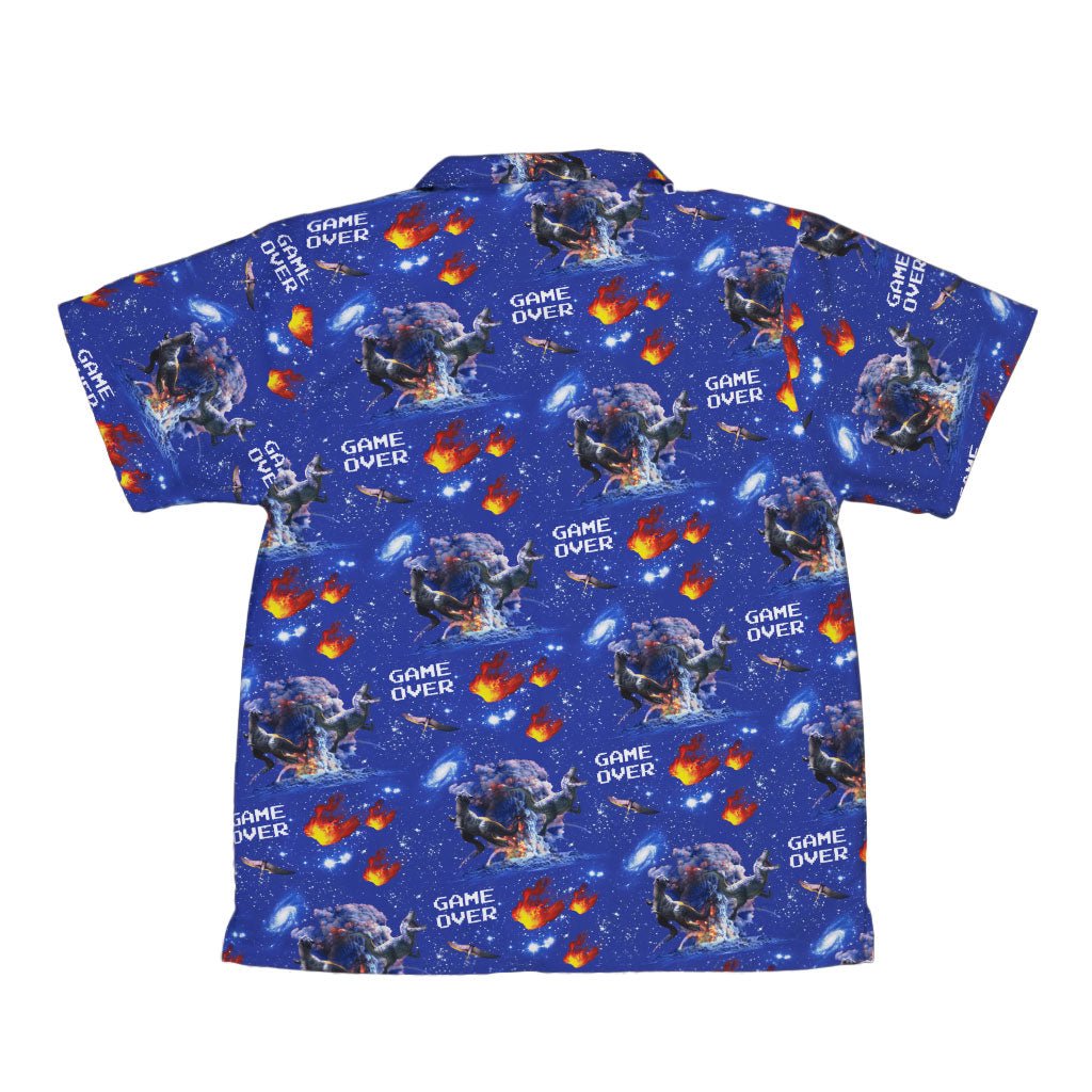 Dinosaur Game Over Youth Hawaiian Shirt - YXS - -