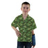 Dinosaur Khaki Army Dinosaur Green Youth Hawaiian Shirt - YXS - -