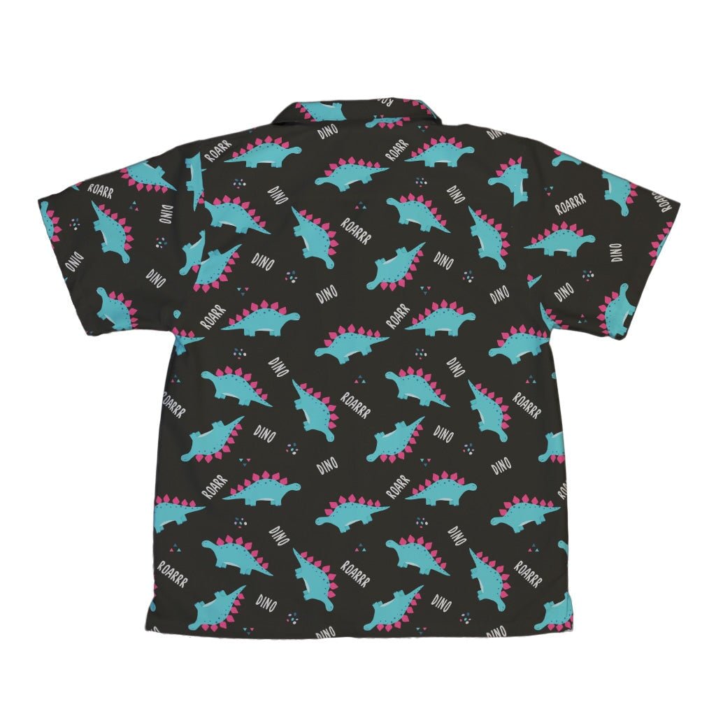 Dinosaur Roarrr Black Youth Hawaiian Shirt - YXS - -