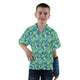 Dinosaur Smiles Flowers and Leaves Youth Hawaiian Shirt - YXS - -