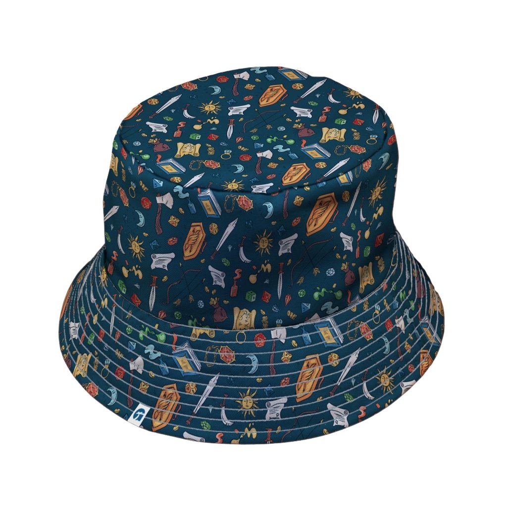 Dnd Adventure Blue Bucket Hat - M - Black Stitching - -