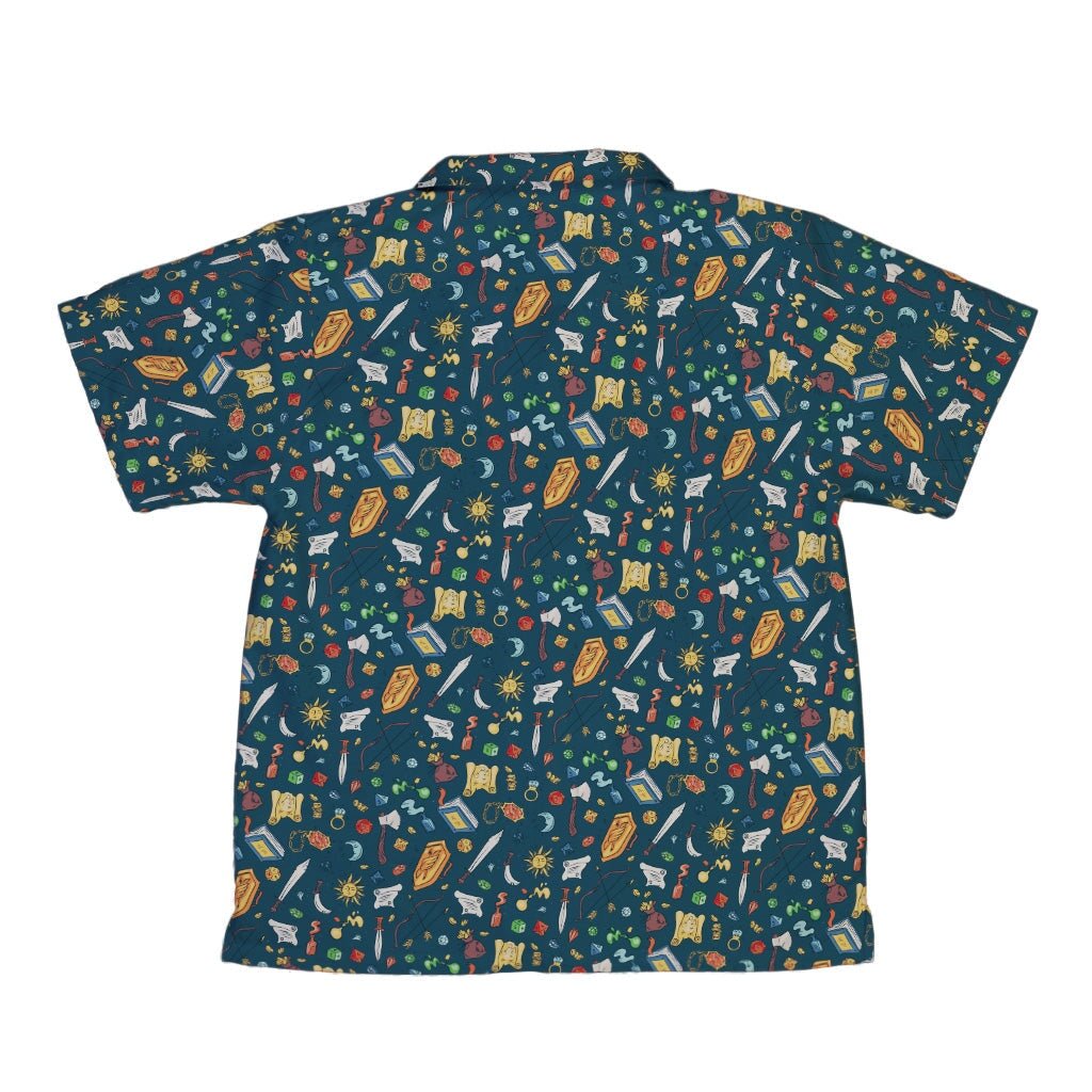 Dnd Adventure Blue Youth Hawaiian Shirt - YXS - -