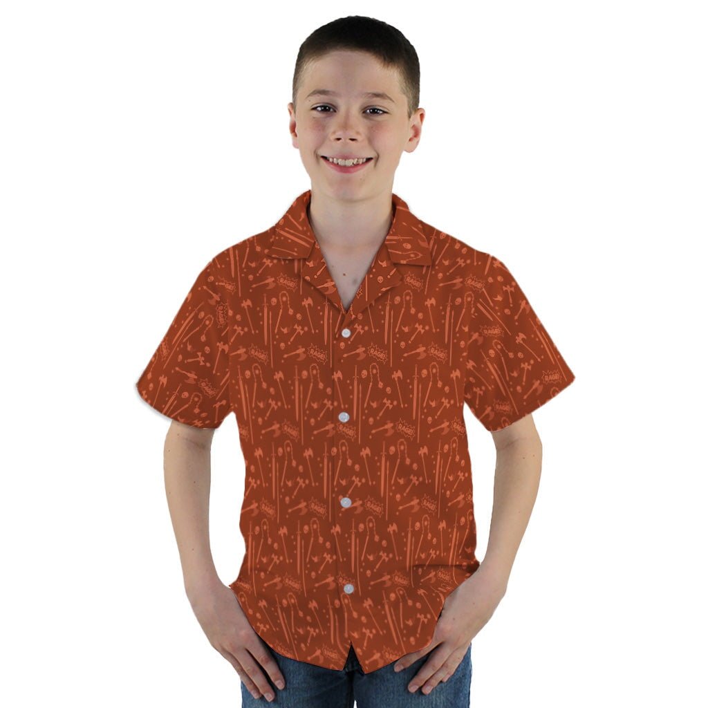 Dnd Barbarian Class Youth Hawaiian Shirt - YM - -