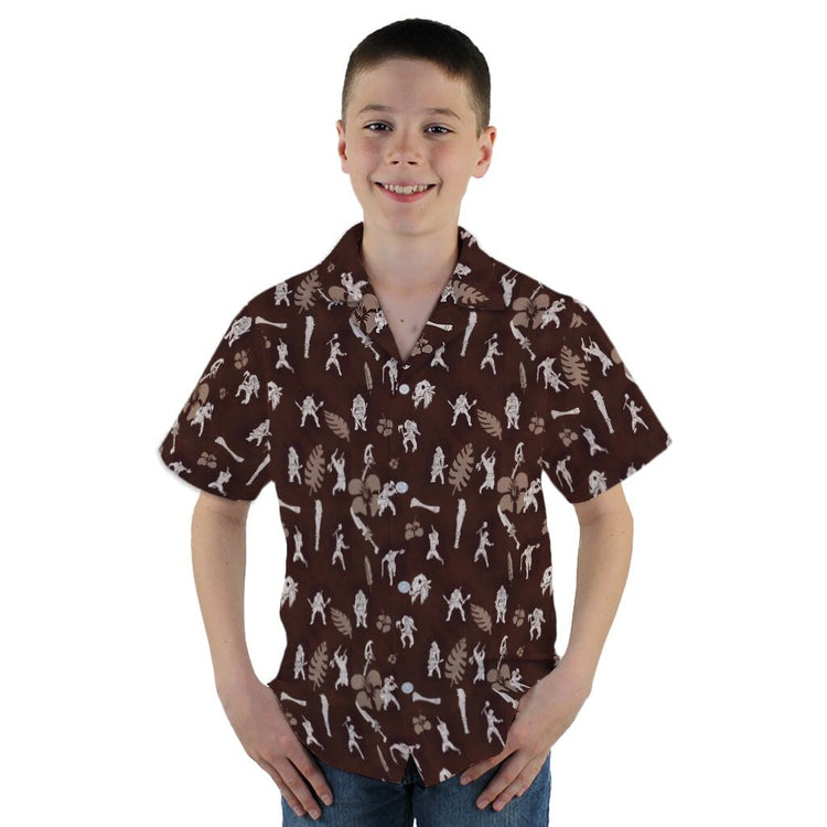 Dnd Barbarian Class Youth Hawaiian Shirt - YM - -