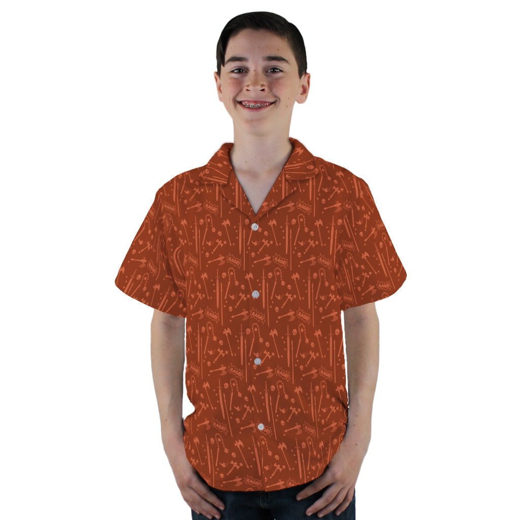 Dnd Barbarian Class Youth Hawaiian Shirt - YL - -